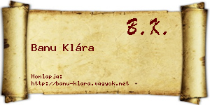 Banu Klára névjegykártya